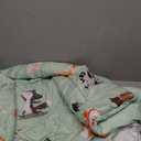 Kids Bed Set Green White Wood Animals