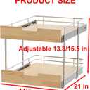 Sikarou Pull Out Cabinet Organizer,Heavy-Duty Slide Out Shelf, Wood and Wire Basket, Pull Out Drawer for for Kitchen Under Sink Space, Pantry, Bathroom, 2 Tie 14 * 21 in