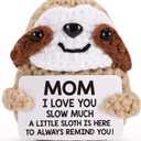 MBL Gifts for Mom Valentines Birthday - Valentine's Day Funny Cute Romantic Crochet Sloth Mother's Christmas for Mama Bonus Step Mother from Daughter Son, Mom I Love You Sloth Much
