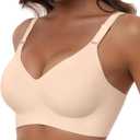 HORISUN Comfortable Seamless Full Coverage Bra for Women Wireless Bras with Soft Support Regular and Plus Size