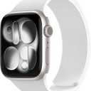 Magnetic Silicone Band Compatible with Apple Watch Band Ultra 3/2/1 & SE 3/2/1 & Series 11 10 9 8 7 6 5 4 3 49mm 46mm 45mm 44mm Strong Magnetic Clasp, Waterproof & Adjustable (White)
