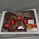 10Pcs Multiple Styles Glass Christmas Ball Ornaments for Tree Decorations, Red