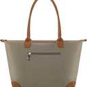 Milan Chiva Nylon Tote Bag for Women Large Shoulder Bag with Zipper Lightweight Foldable Work Tote