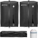 Vacuum Bag for Travel, Professional IPX8 Waterproof Reusable Vacuum Compression Bags for Travel Suitcases, Durable Space Saver Bag(2 PACK,With Pump) (Black)