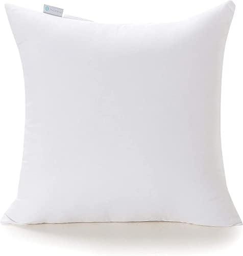 Acanva Fluffy Pillow Insert for Bed Sleeping, Decorative Stuffer Cushion Sham Filler, 18 Inchx18 Inch, White 2 Pack