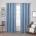 Exclusive Home Velvet Heavyweight Light Filtering Grommet Top Curtain Panel Pair, 54"x84", Slate Blue