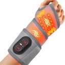 Cordless Wrist Heating Pad for Pain Relief, Wrist Massager for Carpal Tunnel, Heated Wrist Wrap Brace for Arthritis, Red Light Therapy Wrist Brace with 3000mAh Rechargeable, Gray