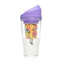 CRUNCHCUP XL Purple - Portable Plastic Cereal Cups for Breakfast On the Go, To Go Cereal and Milk Container for your favorite Breakfast Cereals, No Spoon or Bowl Required