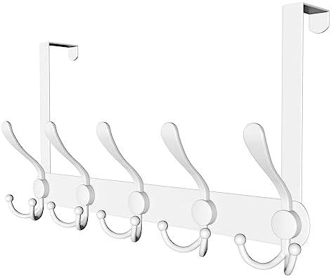 Encozy Over The Door Hooks,Coat Rack for Hanging Clothes Hat Towel (Heavy Duty White 1pcs)