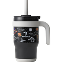 REDUCE 14 Oz Coldee Kids Tumbler with Lid and Straw - Coldee Insulated Travel Mug - Spill-Proof, Sweatproof Stainless Steel, BPA-Free - Includes Handle, Reusable Silicone Straw - Galaxy