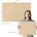 Lightomorrow Scalloped Bulletin Board, 36 x 24 Inches Felt Pin Board - Decorative Cork Alternative for Wall, Foldable Picture Self-Adhesive Vision Prayer Board with 20 Pushpins - Beige Brown, 3624 inches