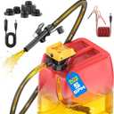 DIYtoolifz 5 GPM Cordless Fuel Transfer Pump with Auto Shut-Off & Beep Alert, Compatible with DeWalt 20V & Milwaukee 18V Batteries, Gas Can Pump for Gasoline/Diesel, 51" Hose & 5 Adapters (Bare Tool)