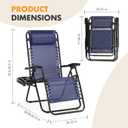 NEWBULIG Zero Gravity Chair Set of 2, Lounge Chair Folding Portable Adjustable Camping Reclining Chairs with Adjustable Pollow, Mesh Back, Cup Holder Trays Lawn Patio Chair for Pool Beach