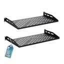 ThePromaster Server Vented Shelf - 2-Pack 19 Inches, 10'' Deep, 1U Universal Integration Server Vented Rack Mounting Tray For Good Airflow, Cantilever Mount, Device and Equipment Wall Mounting - Black