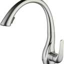 Beelee BL1749N 14" Professional Single Lever Brushed Nickel Pull Out Sprayer Kitchen Faucets, Commercial Deck Mounted Kitchen Pull Down Taps (13.78")