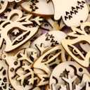 SUPVOX Christmas Tree Decorations: 50pcs Unfinished Wooden Christmas Ornaments - DIY Paintable Xmas Tree Hanging Decor for Holiday Home Decor, Crafts (Mixed Pattern)