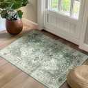 RELEANY Area Rugs 2'x3' Kitchen Rugs Entry Rug Small Rugs for Entryway Kitchen Bathroom Door Mat Indoor Entrance,Washable Non Slip, Dark Green Gray