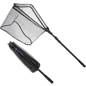 SAN LIKE Fishing Net Fish Landing Net Collapsible Fish Net with Anti-Slip Telescoping Rubber Pole Handle for Kids Adults in Saltwater Freshwater Multi-Size Extending to 98inch, Fiberglass pole,length 53.14" to 98.42"