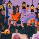 2 x 24 Sets Halloween Lantern Suncatchers Crafts Haunted House Lantern Tissue Paper Craft DIY Haunted Party Decoration Make Your Own Hanging Ornament for Halloween School Classroom Game Party Decorations