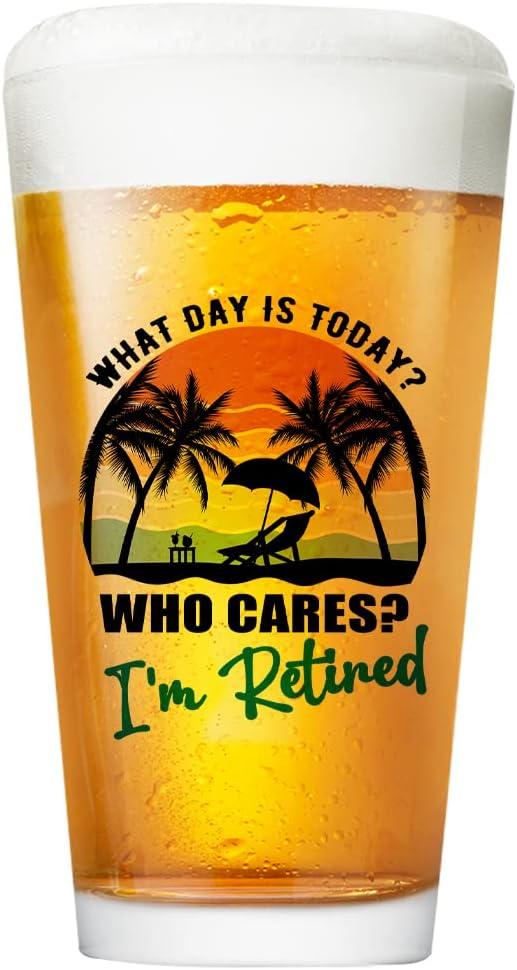 Fatbaby Funny Retirement Gifts for Men Women, I'm Retired Beer Glass,Happy Retirement Pint Glass Present for Boss Coworker Friends 2025,Retirement Party Decorations 16OZ