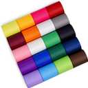 Grosgrain Ribbon 2 inch 20 Colors 5 Yards/Roll, Total 100 Yards Per Package for Christmas Tree, Wreath Decorations, Bow Making, Gift Wrapping, Flower Bouquet