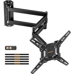 Perlegear Long Arm TV Wall Mount for 32-65 TVs, 37.4 Long Extension Corner TV Mount, Max VESA 400x400mm, Articulating Arms Full Motion Wall Mount Bracket with Swivel and Tilt, Holds up to 110 lbs