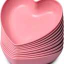 Heart Shaped Plates, 10-Pack Pink Heart Shaped Dinner Plates Dinnerware Dishes for Valentine's, Birthdays, Bridal Showers, Baby Showers, 5.9 x 5.3 x 1.2 Inches