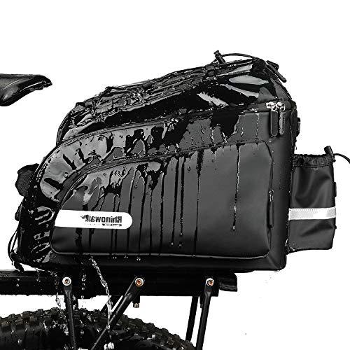 Rhinowalk Bike Bag Bike Trunk Bag Bike Pannier Bag 17L,(for Bicycle Cargo Rack Saddle Bag Shoulder Bag Laptop Pannier Rack Bicycle Bag Professional Cycling Accessories)-Black