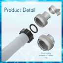 Jadive 2 Pcs Upgrade 1.5" x 59" Pool Hose for Above Ground Pools Pool Pump Replacement Kit Pump Filter Accessories with 2 Type B Hose Adapters(Clear White)