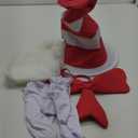 5 Pcs Cat Hat Costume Accessories,Red White Striped Cat Hats/Red Bow/White Furry/White Gloves,Halloween Costume Cosplay