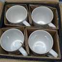 LE TAUCI Coffee Mugs 16 oz, Ceramic Mug Set, Embossment Cups for Latte, Hot Tea, Cappuccino, Mocha, Cocoa, Dishwasher Safe, Suit For Housewarming Wedding- 3.8 inch, Set of 4, Arctic White