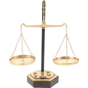 LOGOFUN Libra Scale Decor Vintage Style Libra Jewelry Display Lawyer Scale of Justice Stand Craft for Home Office Table Decoration - Small 9.2 * 7.8 * 3.14IN