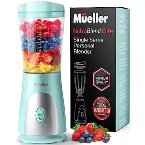 Mueller Personal Blender for Shakes and Smoothies with 15 Oz Travel Cup and Lid