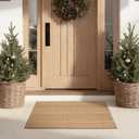 Front Door Mat Outside Entrance, 27.5"x43" Front Porch Rug, Light Taupe Brown Area Rug for Front Porch Decor,Front Door, Farmhouse Decor, Washable Cotton Blend, for All-Season Use