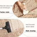 Shag Area Rug for Bedroom, 4x6 Feet Fluffy Rugs for Girls Boy's Bed Bedside, Plush Carpet with Non-Slip Bottom for Living Room Office Dorm Nursery Room, Beige