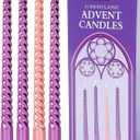 SEVEN LUCKY LIGHT 10 inches Advent Candles Set of 4,Ture Dripless Advent Wreath Candles,Velas de Adviento Nativity Scene Candlesticks, Elegant Non Toxic Candle Sticks