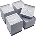 Bed Risers, Furniture Raise Blocks, 2,3 or 4 inch Stilts Heavy Duty for Bed Couch Desk Sofa Table Lifts, Furniture Legs Lifters Support up to 1300 Lbs (Light Grey, 4 Pack Set)