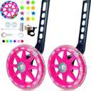 DDJKCZ Training Wheels for Kids Bicycle,Flash Mute Big Wheel Compatible for 12 14 16 18 20 inch Single Speed Bike (ROSE)