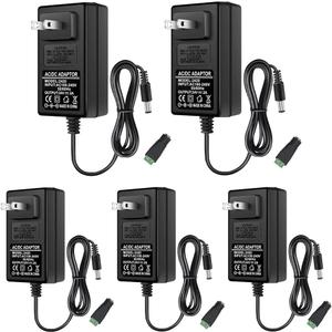 24V Power Supply, 24 Volt 2A 48W LED Power Supply Adapter, AC 100-240V to DC 24V Converter Transformer for LED Strip Lights, Wall Plug Power Supply with 5.5/2.1 DC Female Connector (5 Pack)