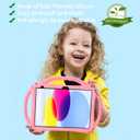TopEsct Kids Case for iPad (A16) 11th Gen 11" 2025, iPad 10th Gen 10.9" 2022 with Tempered Glass Screen Protector, Silicone Shockproof Case Comes with Strap (Pink)