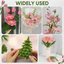 Muyuguit 400 Pcs Pipe Cleaners Craft Kit,Pink Pipe Cleaners Bulk for DIY Flower Bouquet,Multicolors Chenille Stems with Floral Wires, Gardening Tape, Stamen & Ribbon