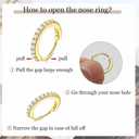 Besteel 14K Gold Filled Nose Ring Studs 20G Nose Rings Hoops Stud 316L Stainless Steel Nose Rings Round CZ Heart L Shaped Nose Stud Hypoallergenic Nostril Piercing Jewelry for Women Men 10Pcs
