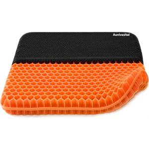 Extra Large Gel Seat Cushion for Long Sitting, Seat Cushion for Back, Hip, Sciatica, Tailbone Pain Relief, Use for The Office, Wheelchair, Car, Recliner, Truck, Stadium.(Orange)