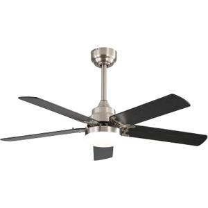 Sofucor 42 Inch Ceiling Fan With Lights, Remote Control, LED Light, 5 Dual Finish Plywood Blades, Reversible DC Motor, Tri Mounting Modern Farmhouse Ceiling Fan For Home Office Patio etc (white)