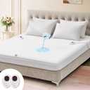 Bwarm Waterproof Heated Mattress Pad, ETL Certified Bed Warmer with Memory Function 9 Heat Settings, 1-12 Hours Auto Off Deep Pocket, Machine Washable, White Queen