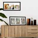 JCJMY 8x16 Picture Frame, 5x7 Collage Picture Frame, Display 3 Pcs 5x7 Photos or 8x16 Picture, 3 Opening 5x7 Collage Frame for Wall Hanging or Tabletop, Lightweight 5 x 7 Multi Photo Frame, Black