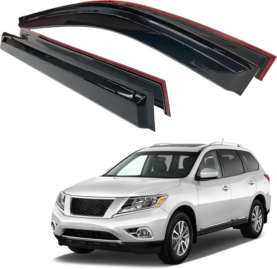 AUXKO Window Rain Guard for 2022-2026 Nissan Pathfinder S SV SL Platinum Outside Tape-On Shatterproof Sun Smoke Guard Vent Visor Side Wind Deflectors Accessories for Nissan Pathfinder 2024 2023 2025