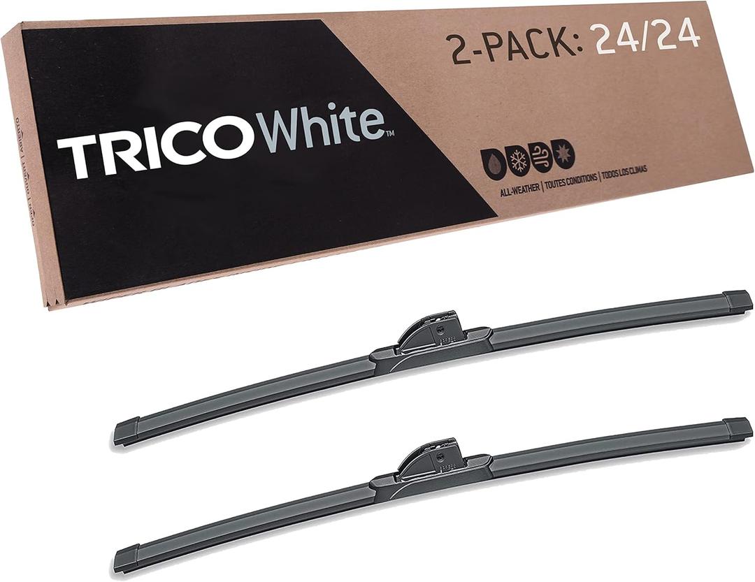 TRICO White 24" + 24" Extreme Weather Premium Winter Automotive Replacement Windshield Wiper Blades (Set of 2), Passenger and Driver Side All-Weather Beam Wiper Blades for Select Vehicle Models (24" + 24" Pair Pack)