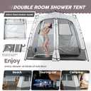 Porayhut Camping Shower Tent Deluxe Changing Room Easy Set Up Privacy Shelter,Large Toilet Tent with Floor Drain Design for Beach, Camping,Hiking with Stakes and Ropes for Stability, 95.6" x 46" x 76.7"