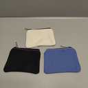 PATIKIL 3" x 5" Coin Purse Pouch, 3 Pack Change Purses Small Organizer Bags with Zipper Canvas for Home, Dark Blue Black White